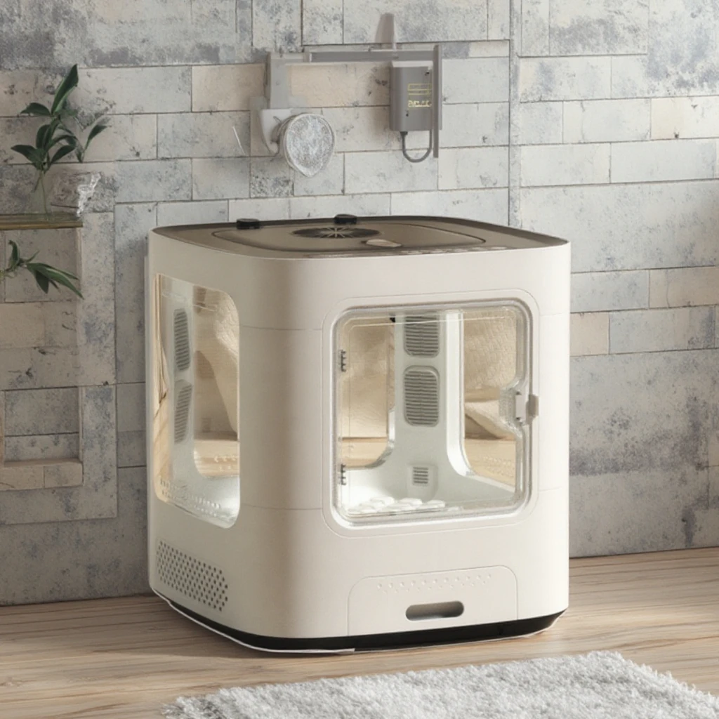 Curly Tail Smart Pet Dryer Box Blower Machine Eco-Friendly Automatic Dryer Cat Dog Household Bathing Solution Made Plastic