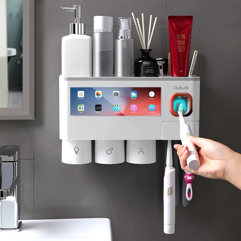 2021 Factory Price Bathroom Sets Toothpaste Dispenser And Toothbrush Holder