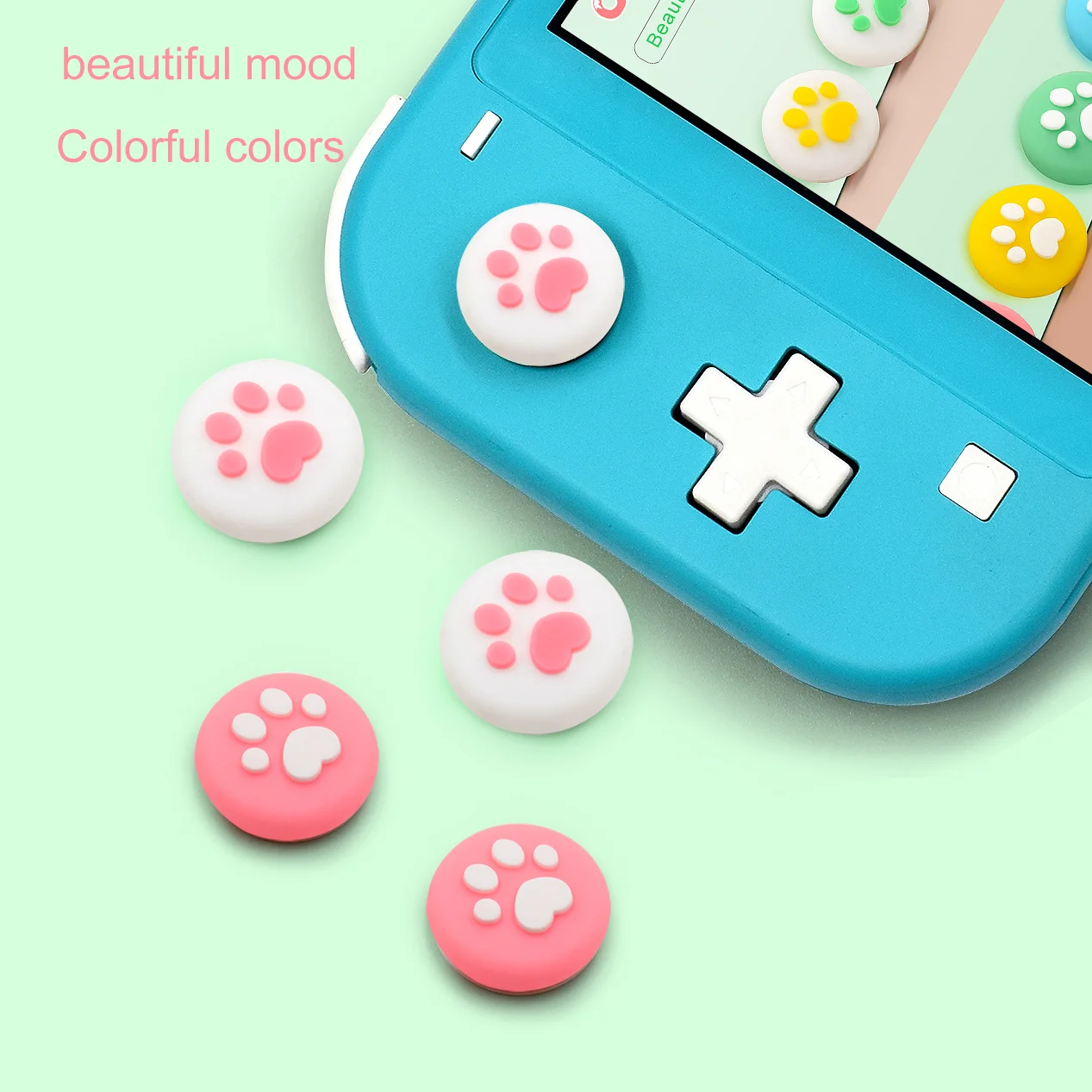 Cute Cat Claw Soft Analog Cover CaseAnti-slip Thumb Stick Grips For Nintendo Switch Lite Button Protector For NS Switch Joystick