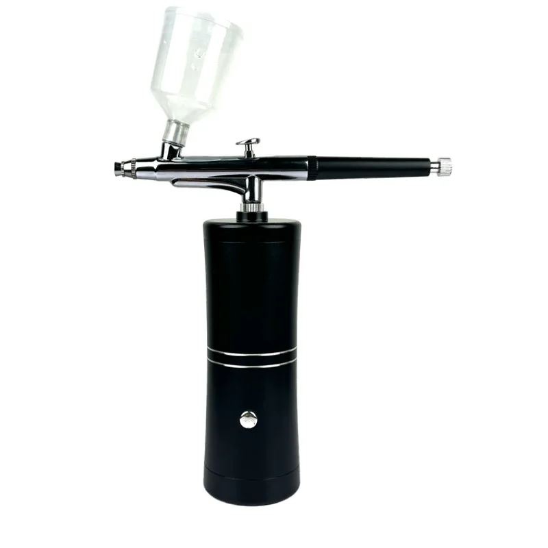 Portable 25PSI Airbrush Kit Rechargeable Cordless Airbrush Compressor 2)for Makeup Cake Decor Barber Model Coloring Nail Art