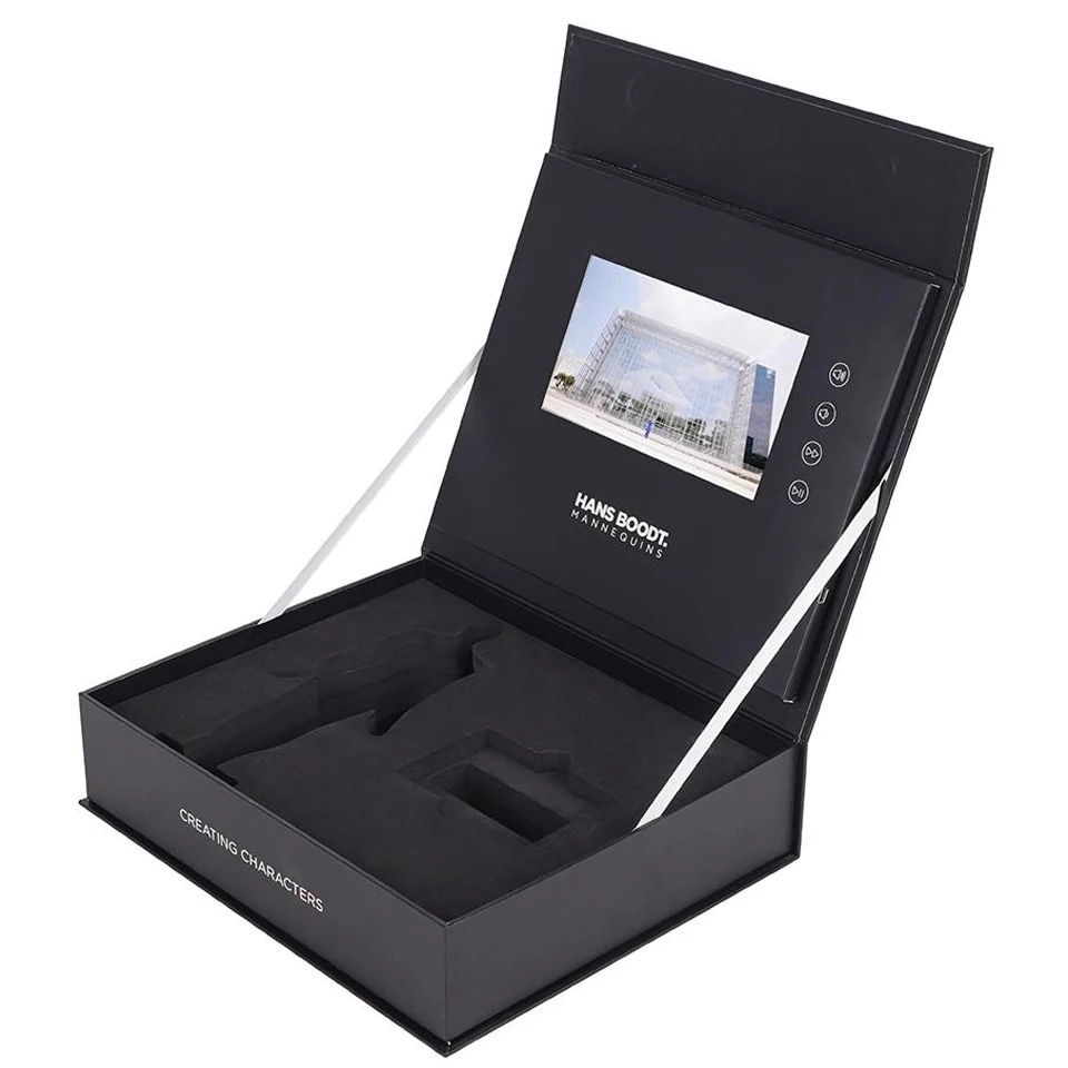 Custom Print Video Brochure Box 2.4 2.8 4.3 5 7 inch HD Screen LCD Video Gift Box
