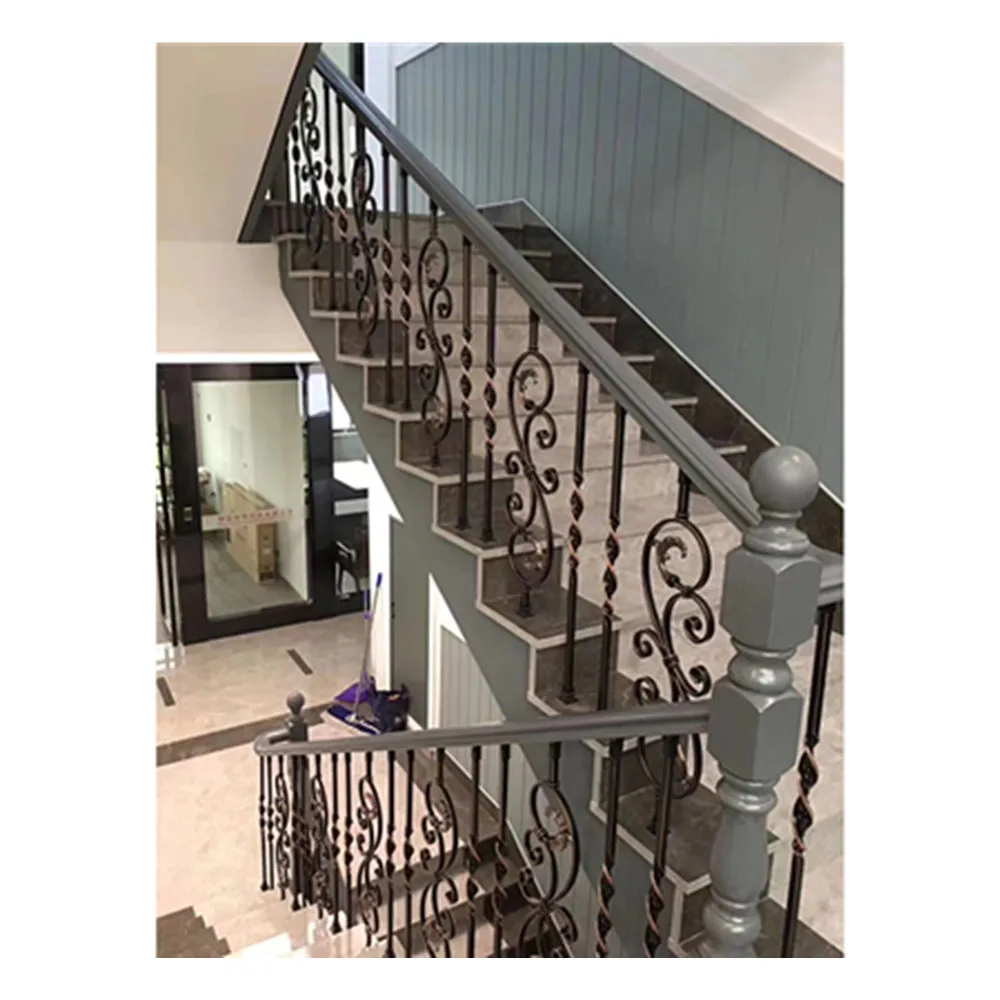 Heavy Bronze Rose Gold Brass Copper Metal Railings Exterior Wrought Iron Handrails For Outdoor Steps Plastics Stair Handrail