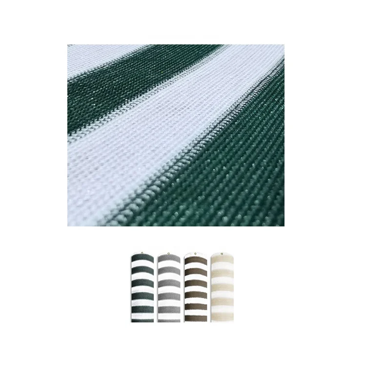 Colorful Stripe HDPE Outdoor Fence Net Mesh Privacy Screen Breathable Balcony Shield Cover Fade Resistant Shade Cloth