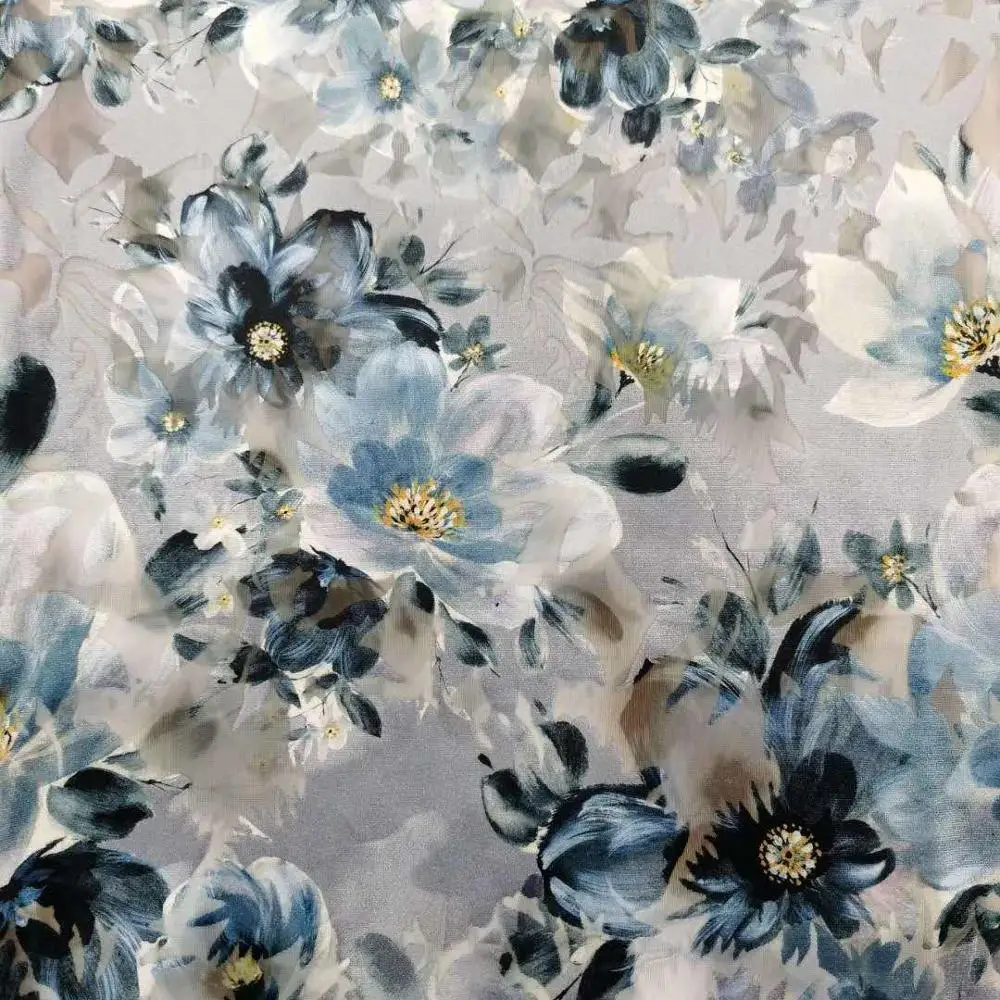 
Burn out korean digital print screen velvet fabric 