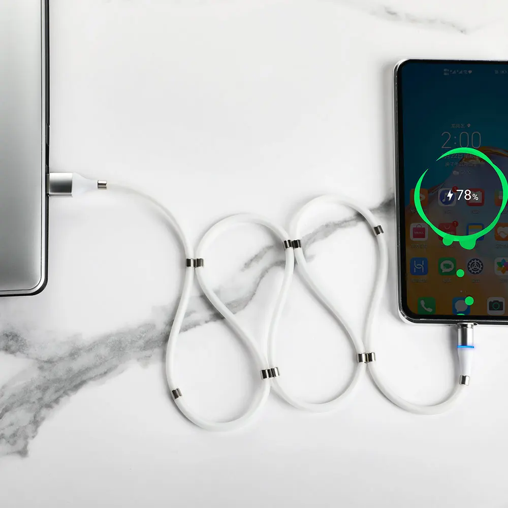 
Self Winding SuperCalla Magnetic Charging Cable for micro type-c iphone 