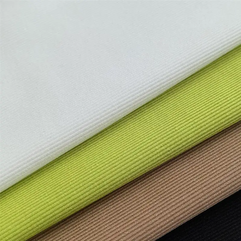 Wholesale 260 G/SM Combed Polyester Span Stretch 1x1 Soft Rib Knitted Fabric for Dresses Shirts Covers-for Girls and Boys