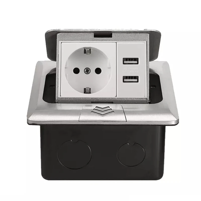 Выдвижная напольная розетка из нержавеющей стали европейского стандарта Rj45 Cat6/электрическая наземная розетка