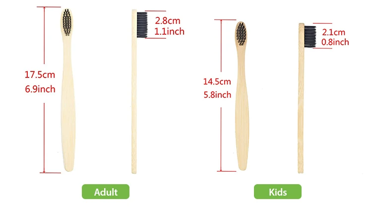 100% Экологичная биоразлагаемая цветная щетка oem для детей и взрослых Бамбуковая