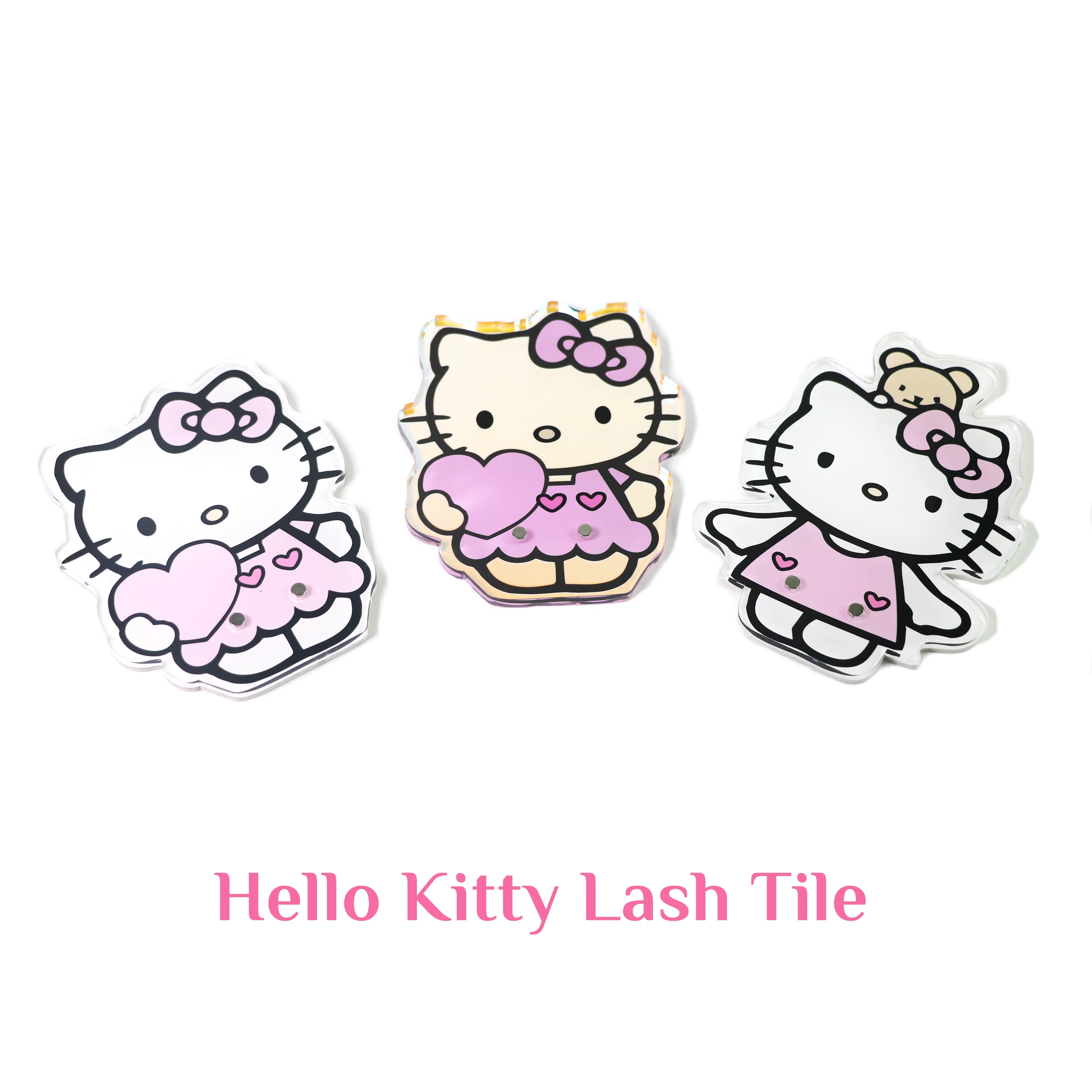 Оптовая продажа акриловая плитка для наращивания ресниц Hello Kitty поддон магнитный дизайн держатель накладных