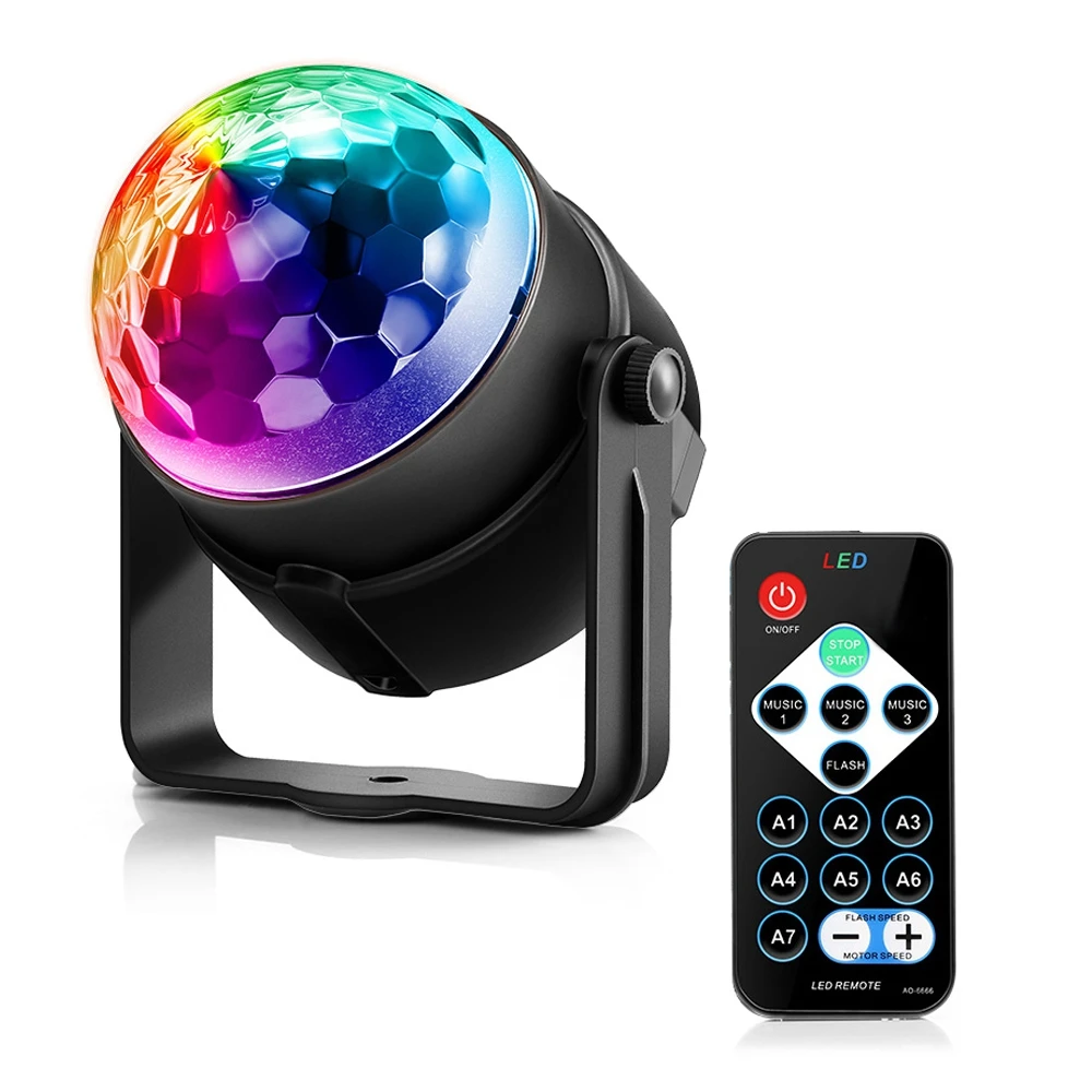 Hot Sale Party Lights Disco Strobe Light With Remote Control Crystal Magic Ball RGB led Stage Light