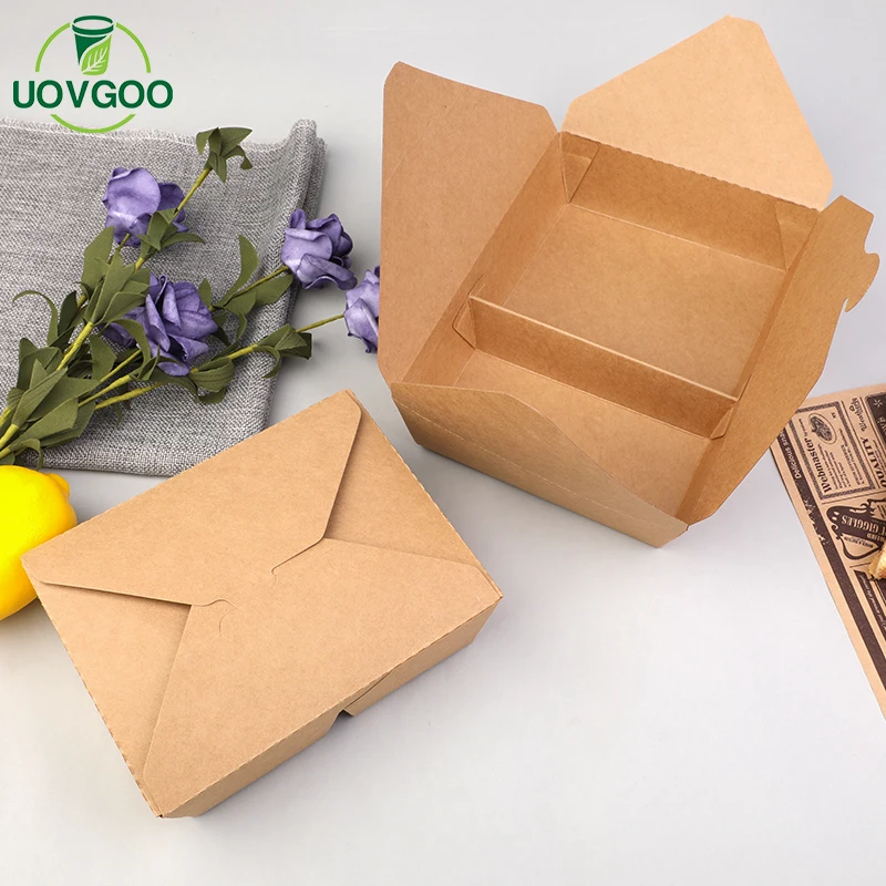 Custom cheap price custom paper box for food two compartments fashion kraft paper box for lunch