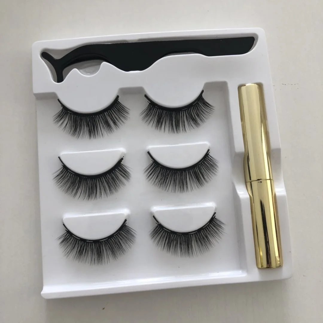 Magnetic eyelash vendors 5 magnetic 3D mink lashes wholesale  eyelashes and  Magic eyeliner  custom magnetic eyelash