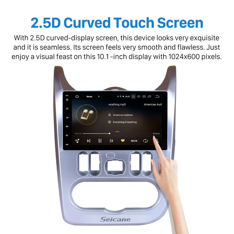 10.1 Inch HD Touchscreen for Renault Duster Logan 2009-2013 Radio Car Stereo System Support 2.5D IPS Touch Screen