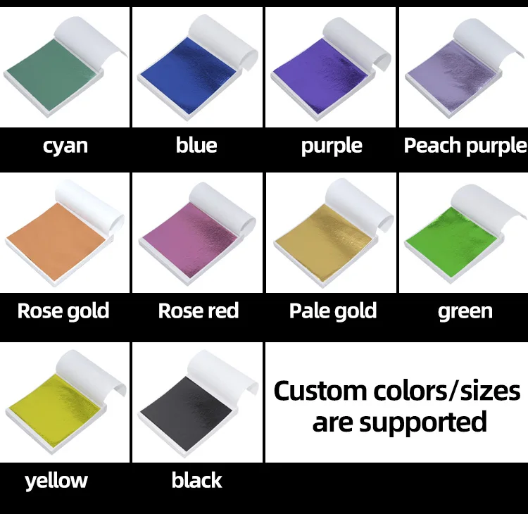 9*9cm 500 sheets a Pack Gilding Genuine Imitation Taiwan Gold Leaf Foil B Gold K Gold Foil With Great Price