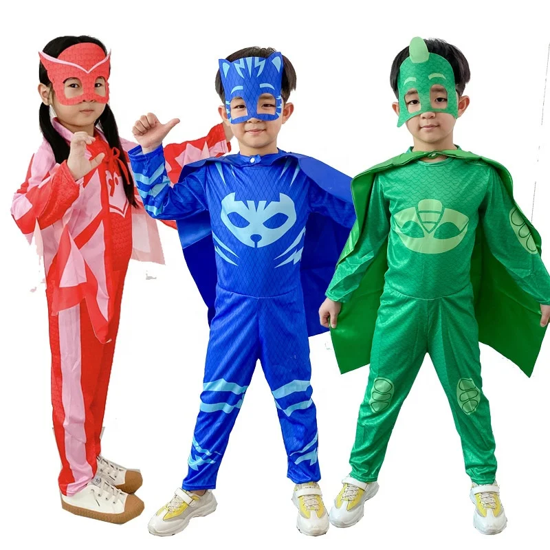  Hot Sale Halloween Cosplay Pjmask Jumpsuit Pj Maskes Costume Kids