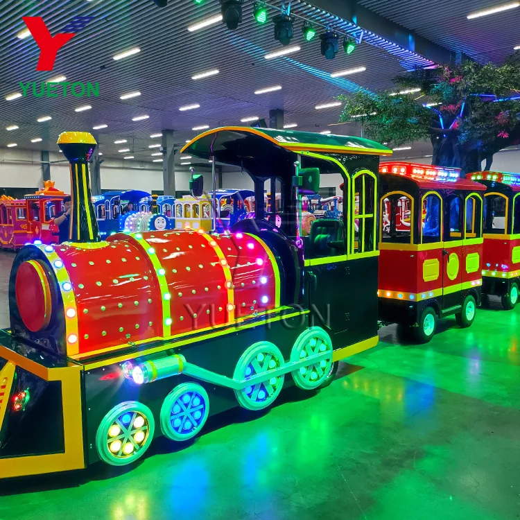 Kids Amusement Train Ride Outdoor Kiddie 24 Person Toy Mini Electric Motor Battery Trackless Train In The Mall For Children Game