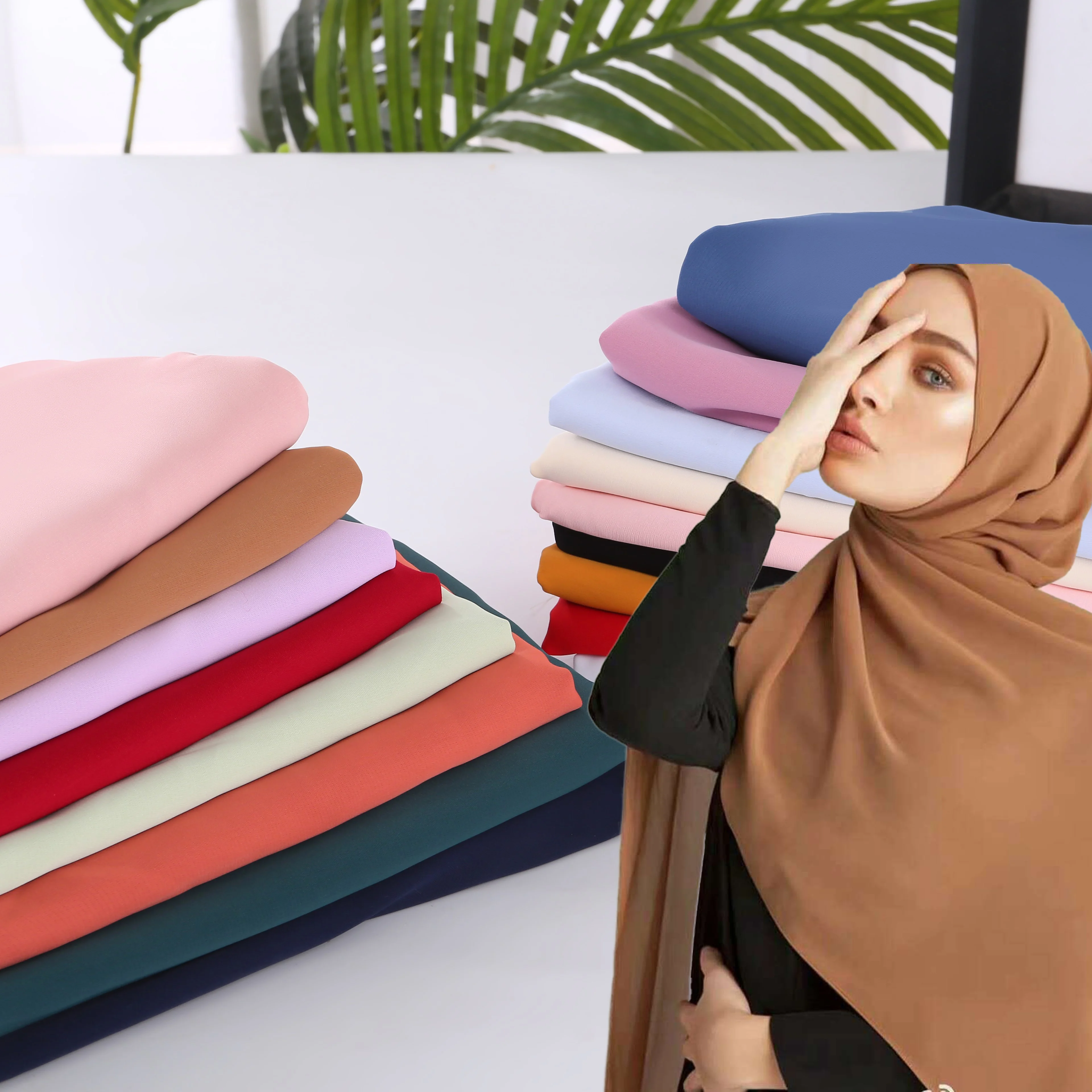 Factory price Cheap Wholesale 100% Polyester 75D plain chiffon fabric colour Chiffon Fabric for dress/scarf