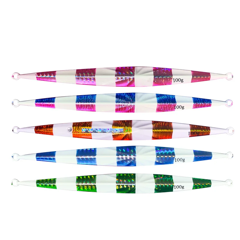 100g Fast Fall Sinking Luminous Metal Jigs Fishing Vertical Lure Trolling Spoons Glow Hard Bait Tackle Jigging Lure