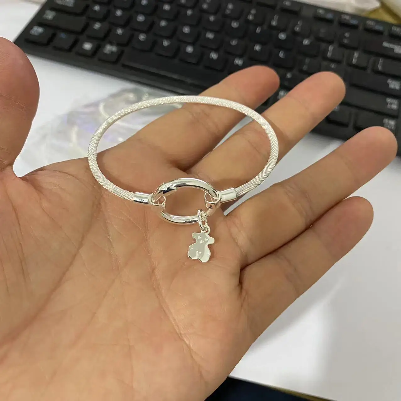 Fine jewelry Wholesale 925 sterling silver spain bear touses women pendant bracelets jewelry