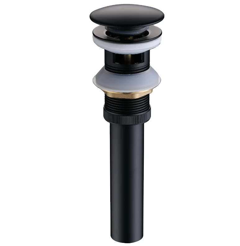 Black Sink Drainer With Overflow Bath Sink Pop Up Basin Plug