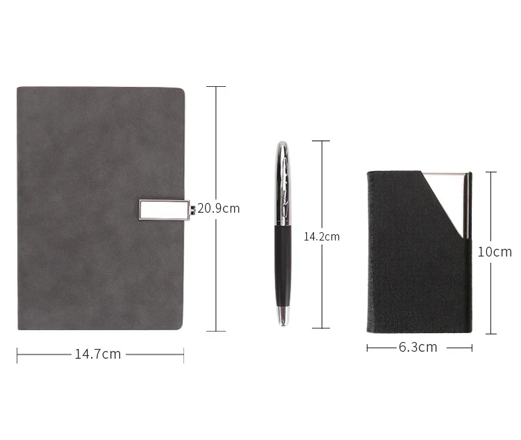 Custom Logo Business Office Gift Stationery Pu Leather Notebook Journal Diary Gift Set With Pen And Card holder