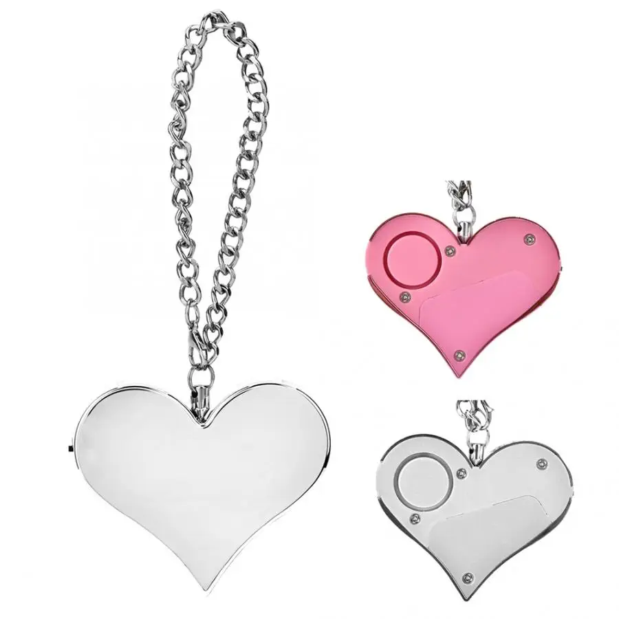 130DB Personal Security Alarm Heart Shape Personal Security Alarm Keychain Emergency Self Defense Siren Self Defense Alarm