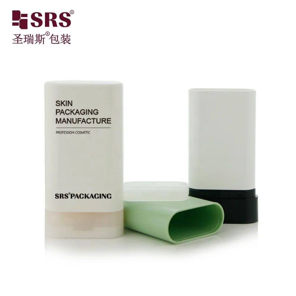 D052 20ml Empty Recyclable Oval Twist Up Solid Perfume PP Plastic Empty Deodorant Container for Sunscreen Stick