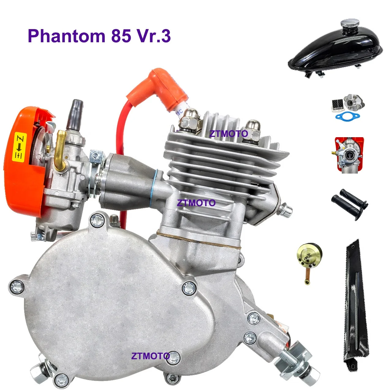 Motorized Haley bike Phantom 85cc 2 stroke 80cc petrol bicycle engine gas scooter motor