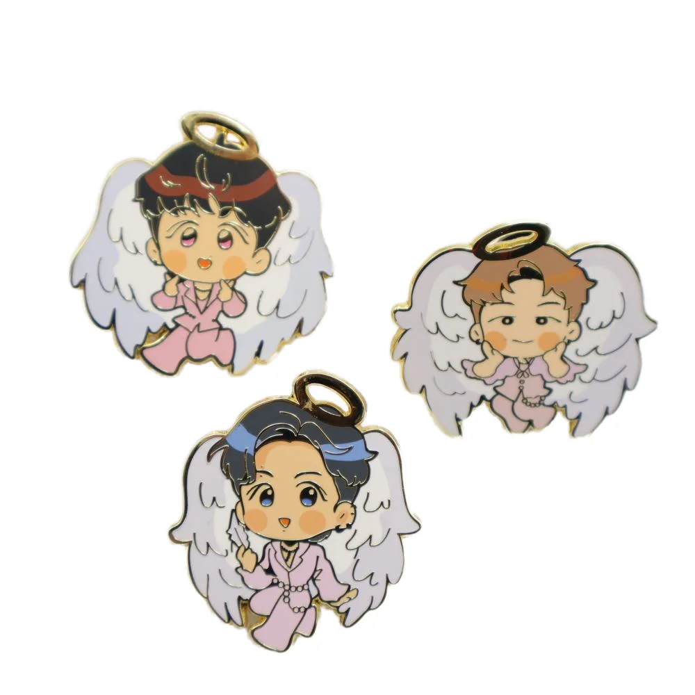 Custom Enamel Pin Soft Enamel Pin Cartoon With Glitter Metal Badge Logo Maker UV Print Cute Anime Hard Enamel Lapel Pin
