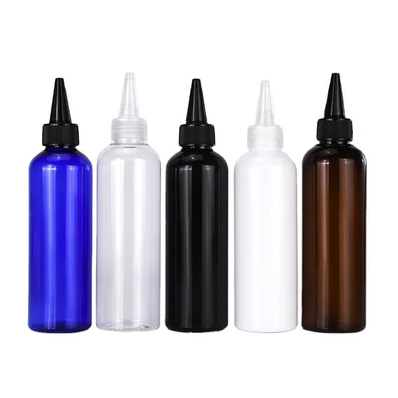 Hair Color Applicator Squeeze Bottle Transparent Oil Bottles for Hair, PET Plastic Refillable Bottles with Twist Top Cap