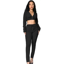 2022 Wholesale Clothes Sweatpants Two Piece Sets Fall Crop Jacket Outfits Towel Clothing 2 Piece Pants Jogger Set
