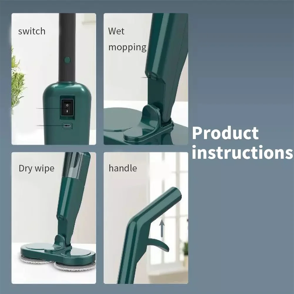 Hign Quality Handheld Wireless Electric Mop Automatic Dual Spinning Spraying Floor Electric Cleaner Mop