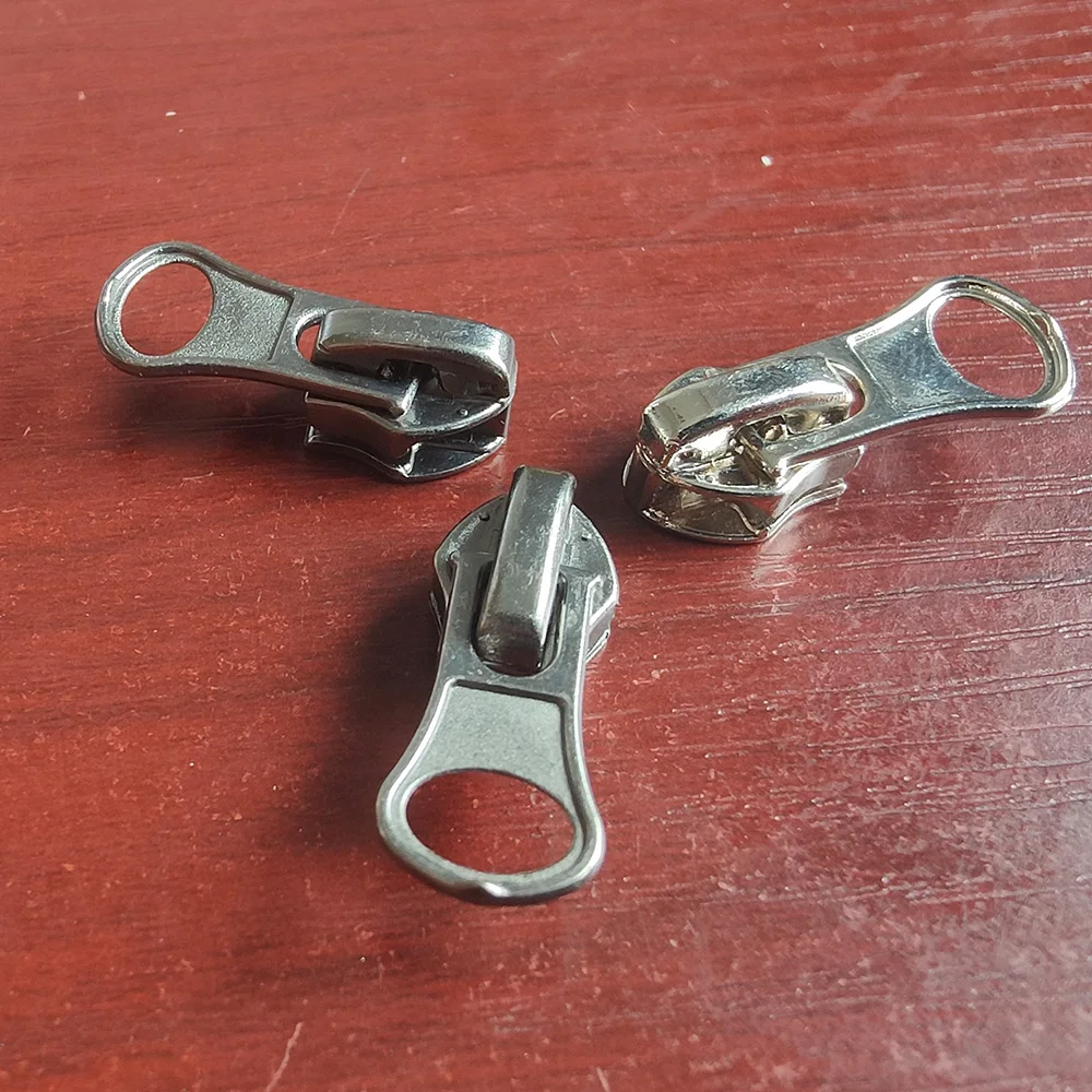 3#5#8# Zipper Head Resin Metal Nylon with Lock Pull Pull Down Pads Almond Pads Half Round Pads Zipper Puller