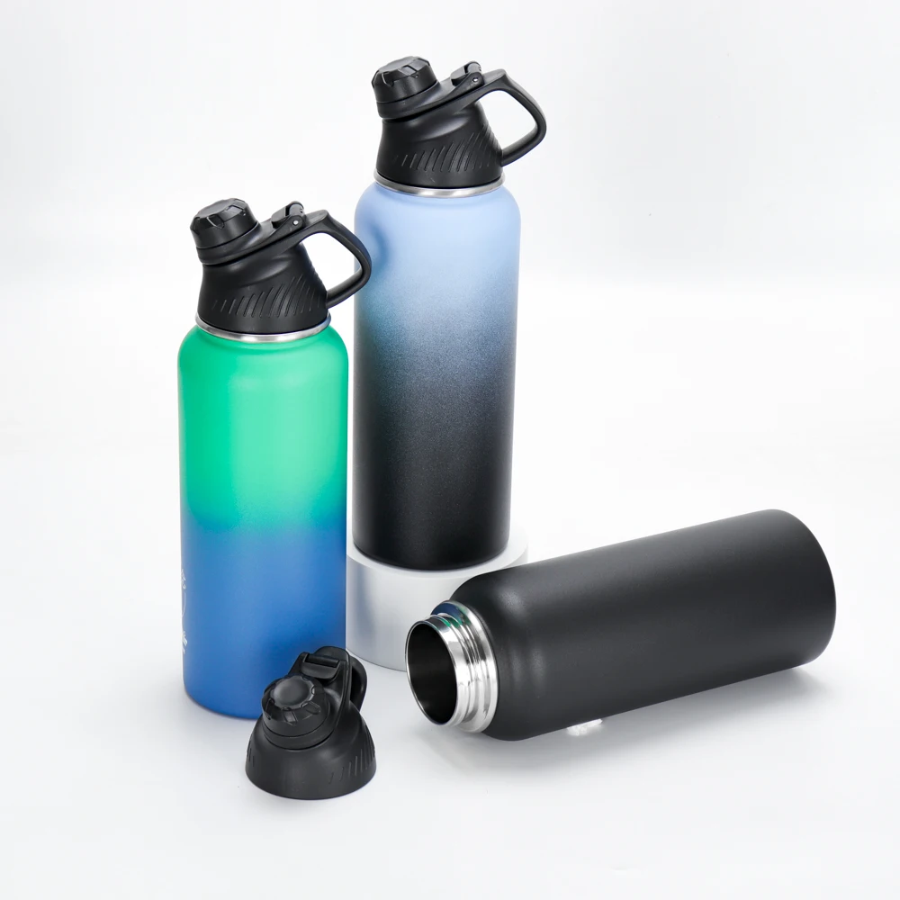 Gym Sports Insulated Water Bottle 1 Liter Cheap Kids School Stainless Steel Water Bottle With Straw Lid