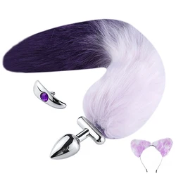 Faux Fur Metal Anal Plug Cat Ear DDLG ABDL Fox Tail Butt Plug