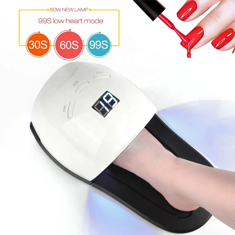 48w Led Phototherapy Lamp for Pedicure and Nail Polish Sensor Smart Timer for Gel Nail Polish Nail Dryer