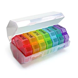 New Design Large Pill Organizer 4 Times a Day Pill Box for Travelling Medicine Organizer with Removable Days Portable Dispenser