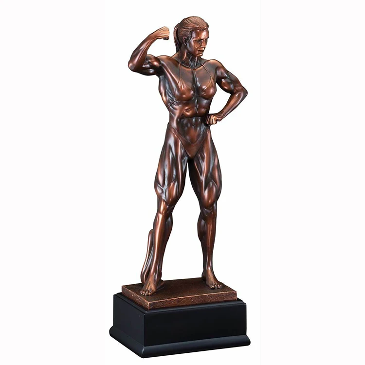 Home decoration metal figure sculpture life size handmade bronze bodybuilder statue for sale