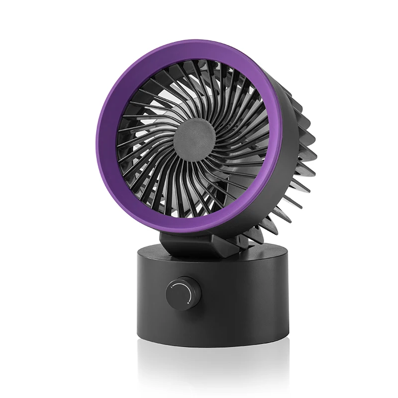 New Arrivals Stepless Speed Usb Small Desk Circulating Fan Portable Rechargeable 2000mAh Auto Rotate Table Fan