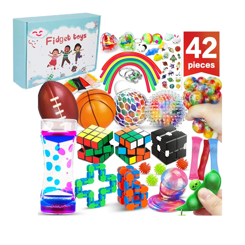 Scientoy Fidget Toy Set for ADD OCD Autistic Children Adults Anxiety Autism to Stress Relief and Anti Anxiety with Motion Timer