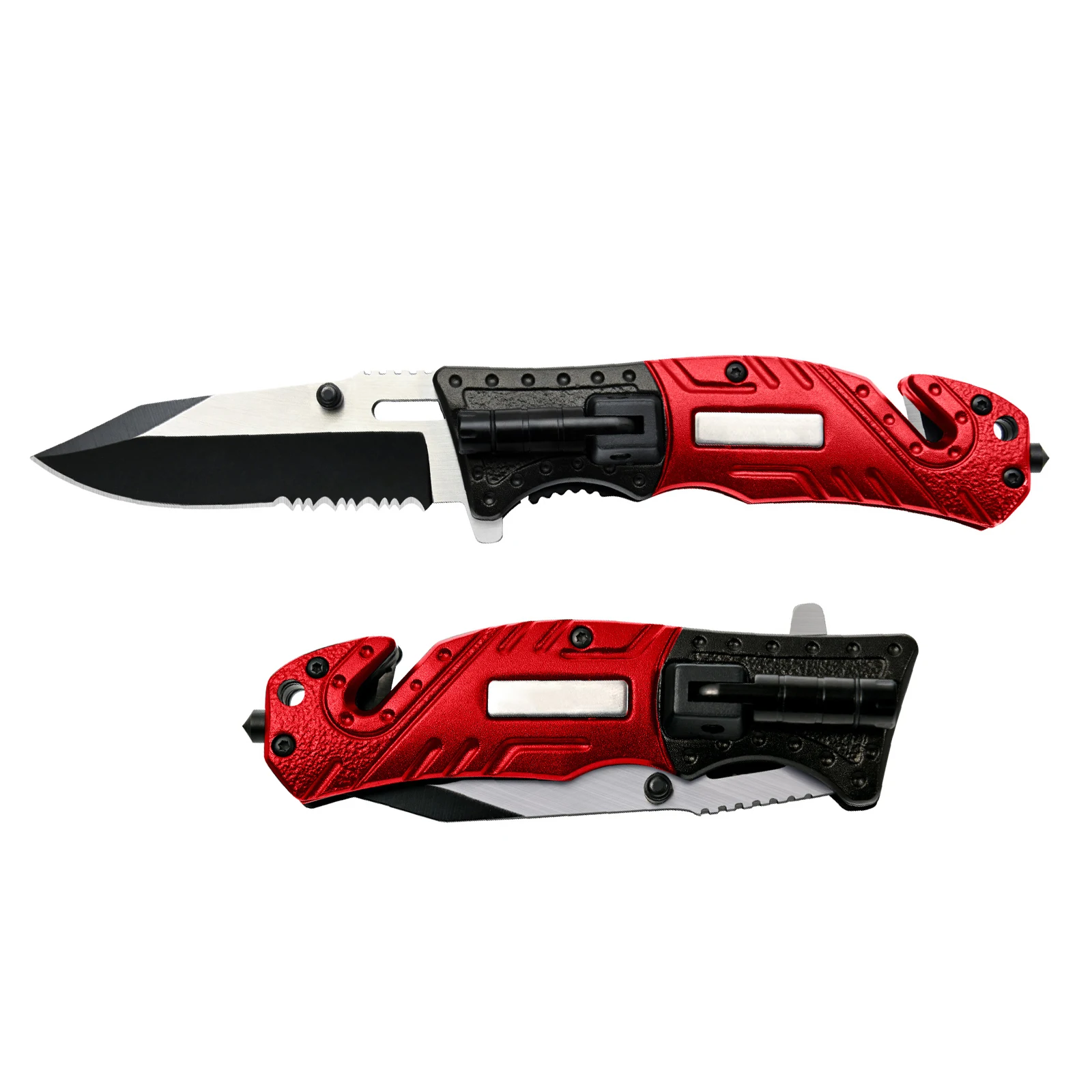 Уличный нож 6 в 1, тактический складной карманный Мультитул из нержавеющей стали со светодиодным фонариком для кемпинга и выживания