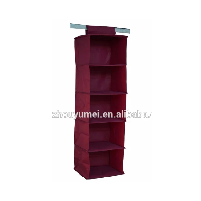 Hot selling 5 shelf hanging clothes closet organizer