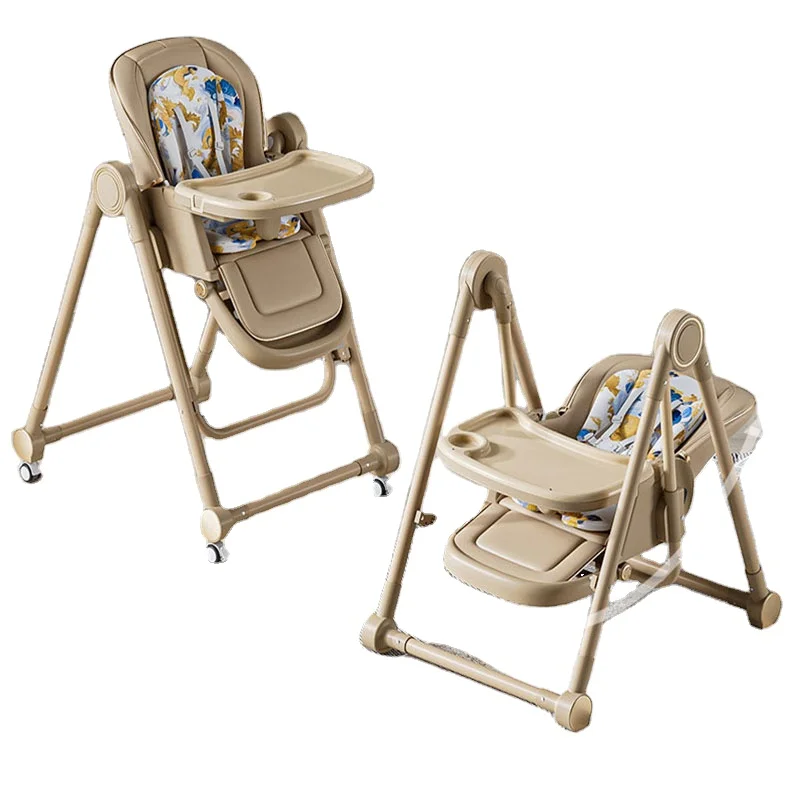 SeaMind Baby Portable Compact High Chair Multifunctional Easy Foldable Design Adjustable Feeding Dining for Children