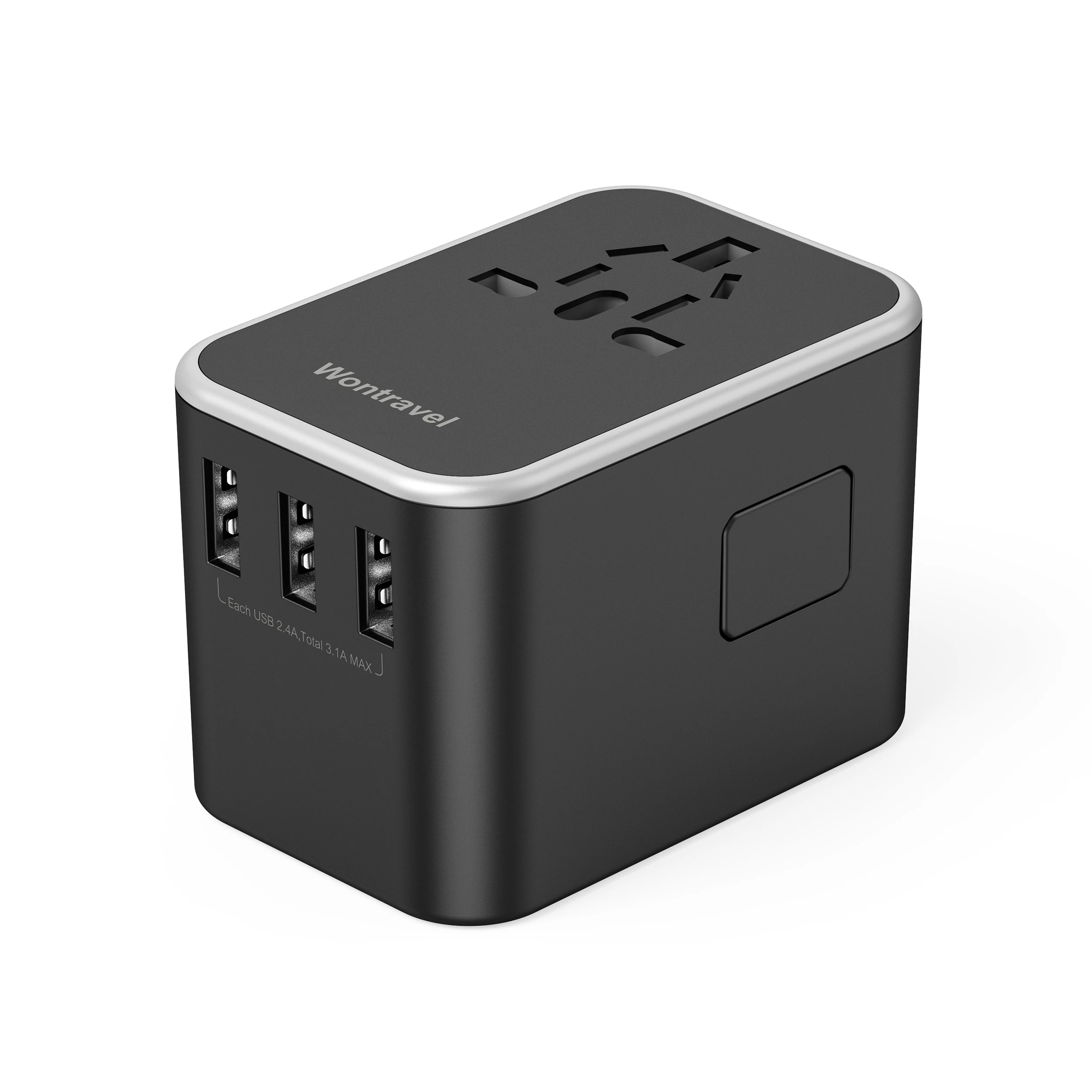 PD Quick Charger Output Travel Adapter Universal Multi Travel Adaptor with 3 USB
