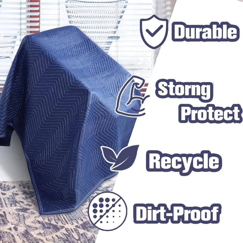 Transportation Blankets Non slip Protective Furniture Non Woven Recycled Cotton 80'x72' moving pads storage removal blanket