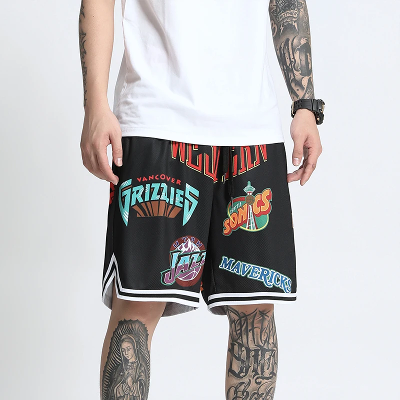 
China Factory Fashion Design Wholesale Cheap Custom Dry Breathable Training Basketball Shorts Digital printing process 
