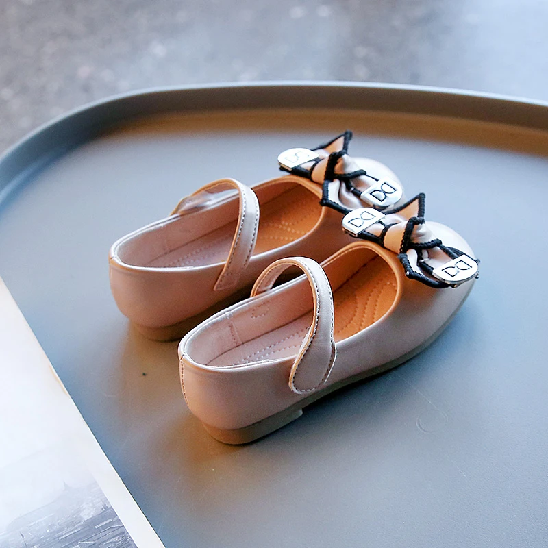 New Princess Leather Shoes Girls Single Shoes Soft Sole Children Bowknot Spring and Autumn Sweet Toddler Shoes Cute Chic Flats