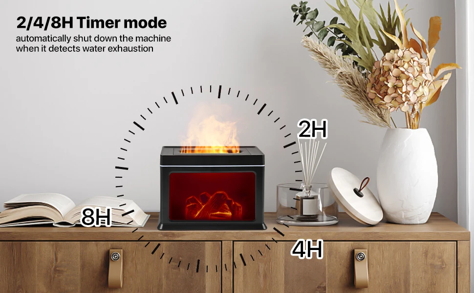 New RGB Flame Aroma Diffuser USB Humidifier with volcanic Effect Essential Oil Diffuser for home baby room