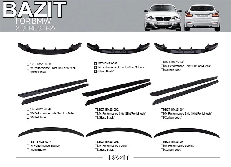2 SERIES F22 M-Performance Rear Spoiler Matte black F22 Rear Spoiler for BMW