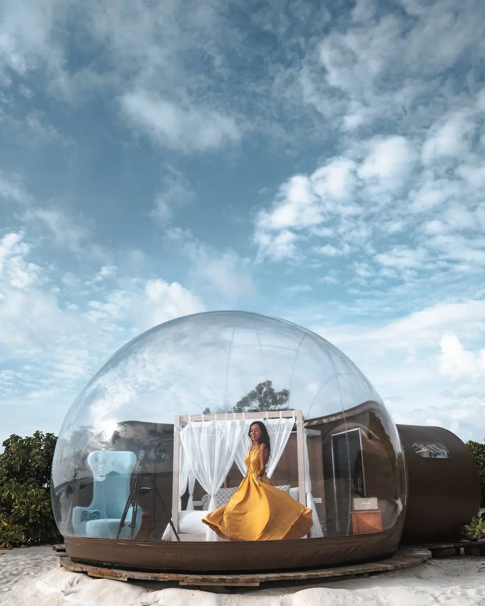 Hot sale high quality inflatable transparent tent/ kinds of inflatable bubble dome tent for camping hotel